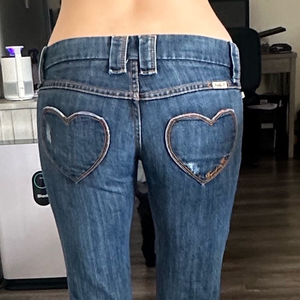 Frankie B. Blue Heart Pocket Flare Jeans